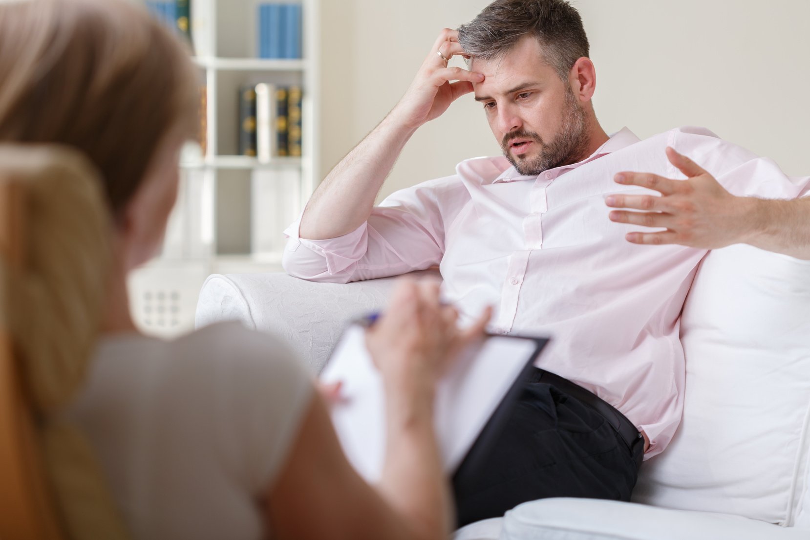 Businessman on psychotherapy session